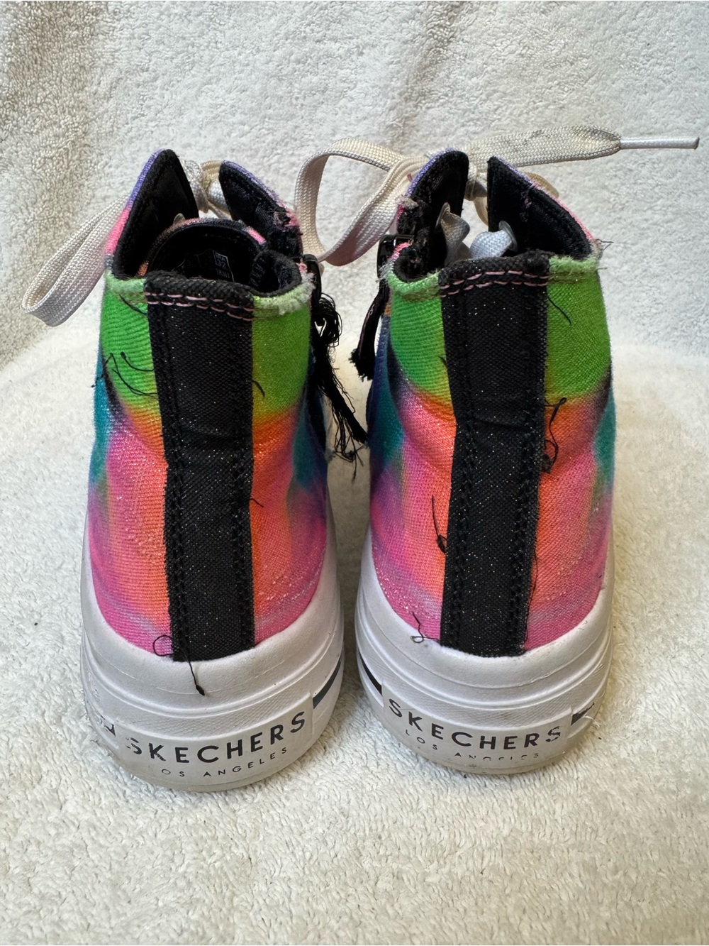 Skechers Girls Hyperlift Prism Party Tie Dye Platform High Top Sneakers Size 3 - Picture 2 of 9